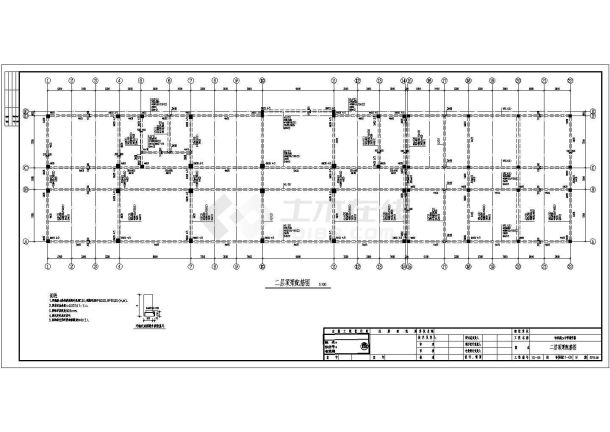框架结构教学楼建筑结构施工图（五层桩基础）-图二