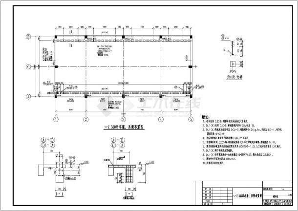 框架结构厂房结构施工图（柱下独立基础）-图一