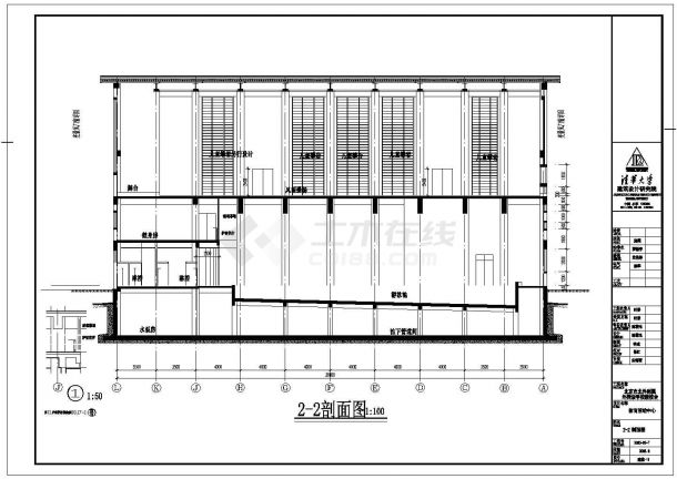 [北京]14690㎡六层拱形屋大学体育中心建筑施工图(全专业图纸)精VIP-图二