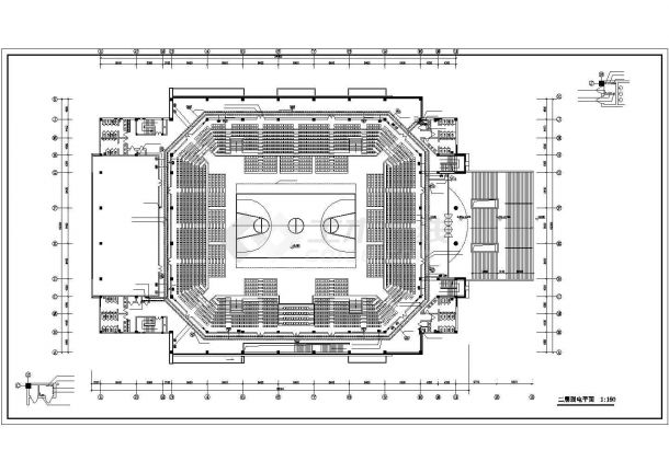 [湖北]3层现代风格县级第一中学体育馆建筑设计施工图(含电气，结构等图纸)VIP-图二