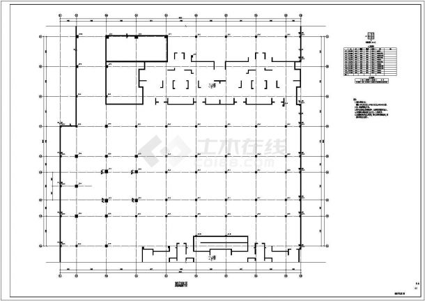 地下一层大型车库框架结构施工图(两套图纸)-图二