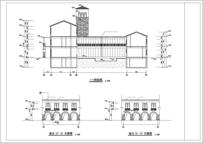 [徐州]某地中海风格5753.82㎡五层五星级会所建筑施工图_图1