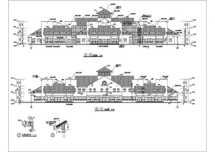 某地2层框架结构北美风格别墅建筑设计施工图_图1