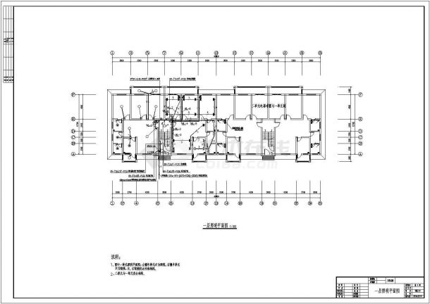 乡镇卫生院四层职工宿舍楼电气设计图纸-图二
