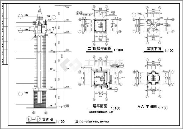 [武汉]某3258㎡三层长江边某豪华会所建筑设计施工图VIP-图二