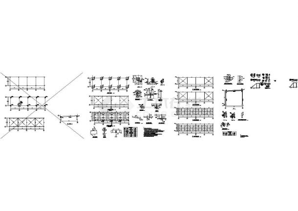 单层钢框架结构废弃间与装车棚结构施工图-图二