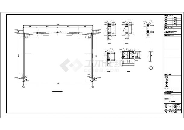 老厂房贴边新建单层钢结构厂房结构施工图（含建筑图）-图二