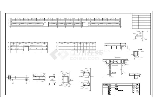 单层门式刚架结构工业厂房结构施工图（独立基础）-图一