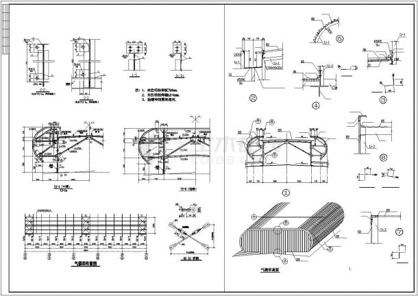 24米跨单层门式刚架（含吊车）厂房结构施工图-图二