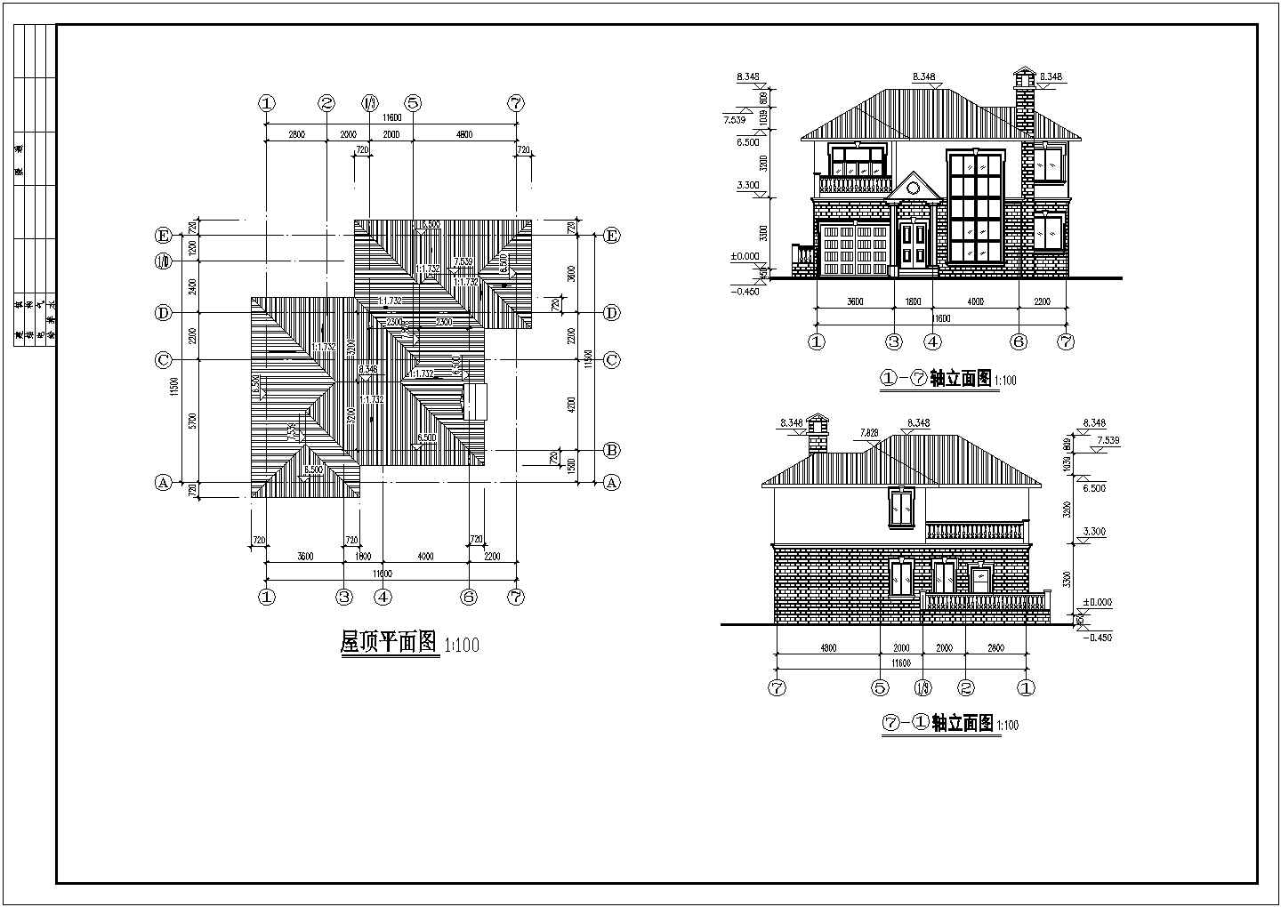 某二层简欧风格独栋别墅建筑设计施工图