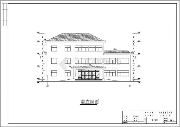 某地框架结构小型办公楼建筑设计方案图-图一