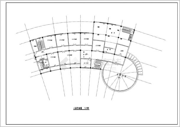 某市框架结构2400平方米三层娱乐中心综合楼方案设计-图二