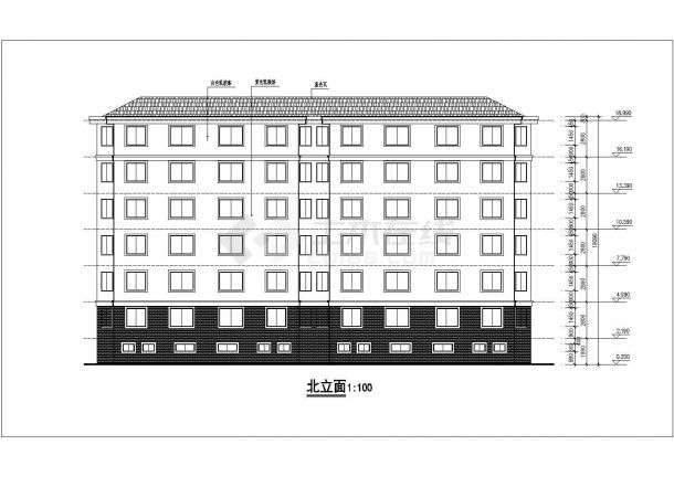 某六层底框住宅楼建筑设计施工图纸-图二