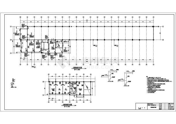 两层框架结构中学训练馆结构施工图-图一