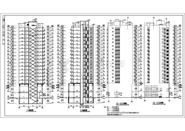 18层框支剪力墙结构商住楼部分结构施工图（梁转换）-图二