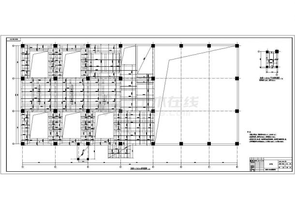 6层钢筋砼框架高层工业结构施工图（条形基础）-图一