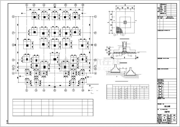 三层框架结构坡屋顶别墅结构施工图（地下一层）-图二