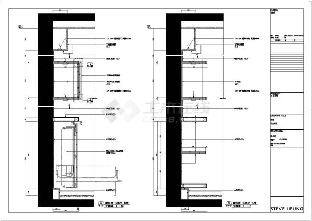 无锡剪力墙结构住宅（三居室）样板房室内装修设计施工图-图二