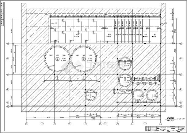 某地二层（带地下室）框架结构废水处理池结构施工图-图一