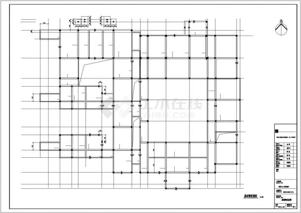 地上一层局部两层框架结构中式别墅结构施工图-图一