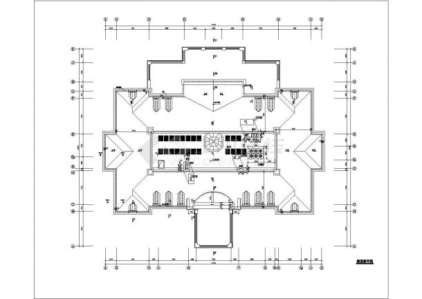 某2394.11㎡二层法式会所建筑施工图-图二