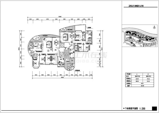 某地大型滨水小区高层住宅规划设计建筑cad图-图二