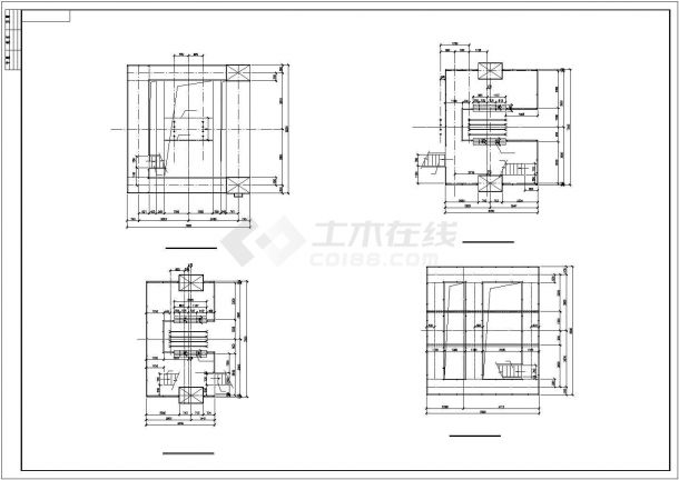 双斜撑式多绳提升钢井架空间框架结构施工图-图一