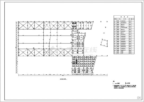 局部二层4S店钢框架结构施工图(含建施)-图一