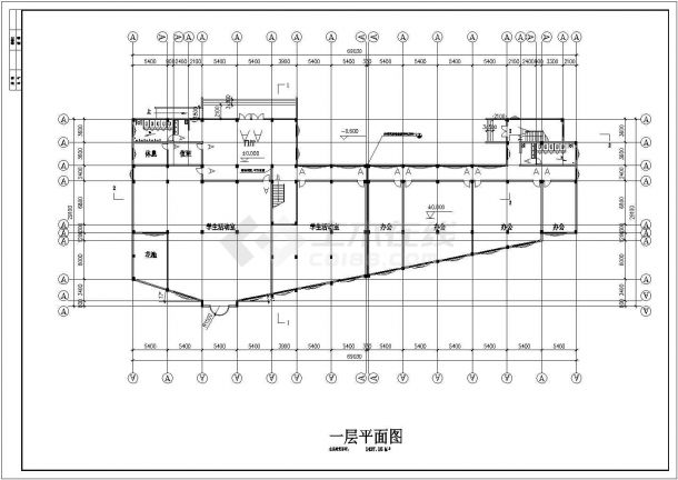 某六层中学综合教学楼建筑方案图-图二