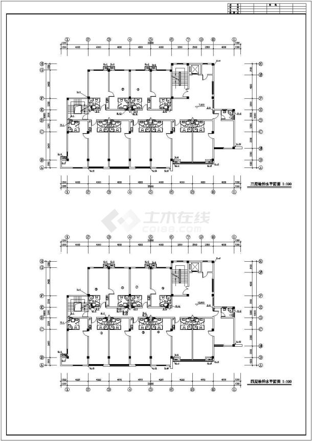 某六层综合楼（单身公寓）给排水施工设计图-图二