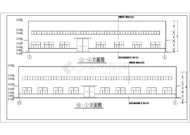 52米跨独立基础门式刚架厂房结构施工图(含建施)-图二