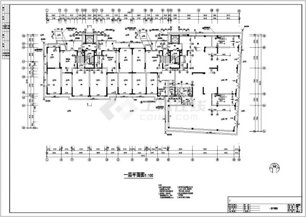 [湖南益阳]某广场商业住宅楼（4号楼）建筑cad施工图（欧陆风格、板式）-图二