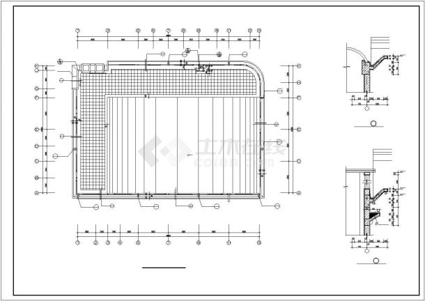 某框架结构二层学校食堂建筑施工图-图一