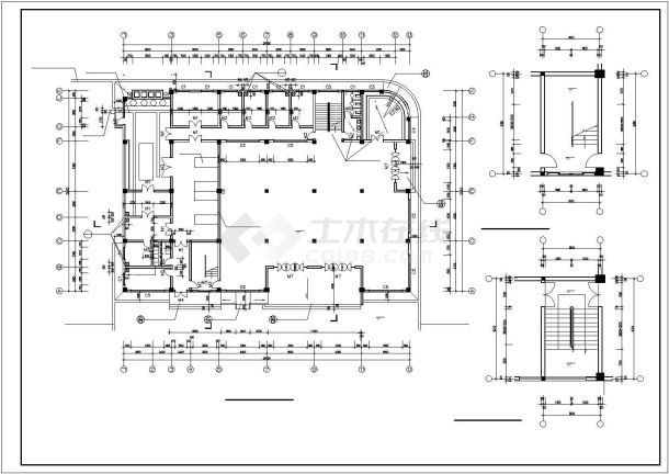 某框架结构二层学校食堂建筑施工图-图二