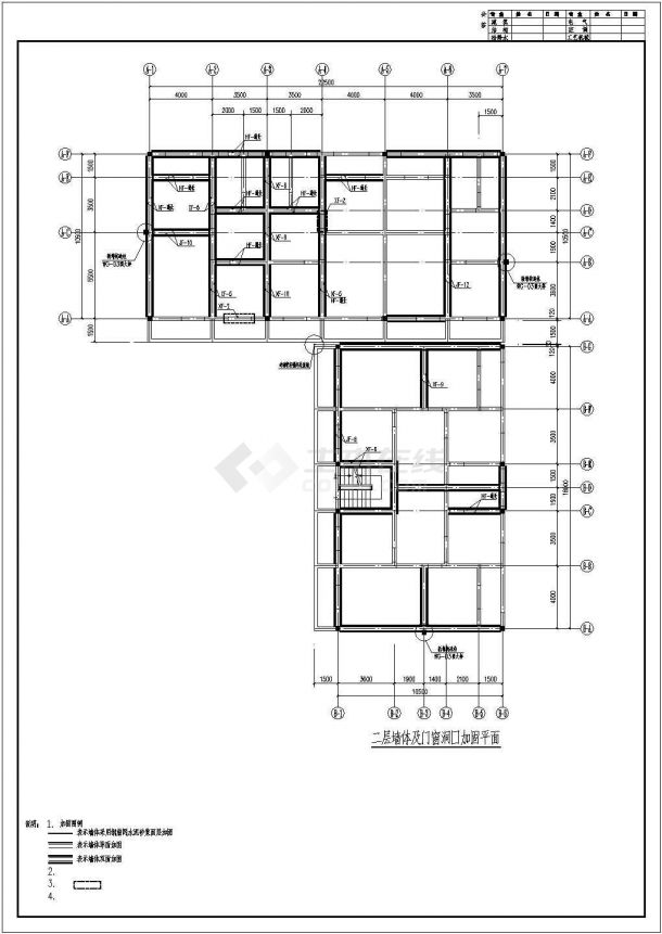 汶川县6层砖混结构住宅楼加固设计结构施工图-图二