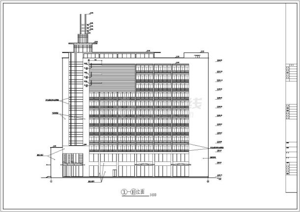 某地12层框架结构办公楼建筑设计施工图-图一