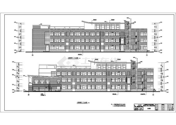 潍坊市第一中学4层框架结构小学教学楼建筑设计施工图-图一