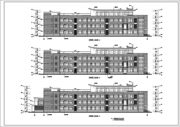 某地4层框架结构中学教学楼建筑设计扩初图-图一