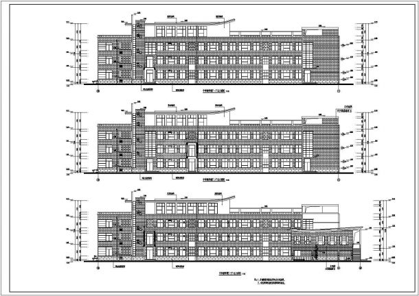 某地4层框架结构中学教学楼建筑设计扩初图-图二