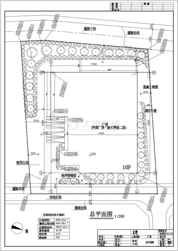 [珠海]某2820.36㎡十层厂房建筑设计图纸VIP-图一