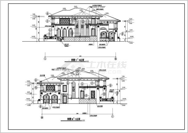 某地二层砖砼结构别墅建筑设计施工图-图一