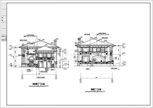 某地二层砖砼结构别墅建筑设计施工图-图二