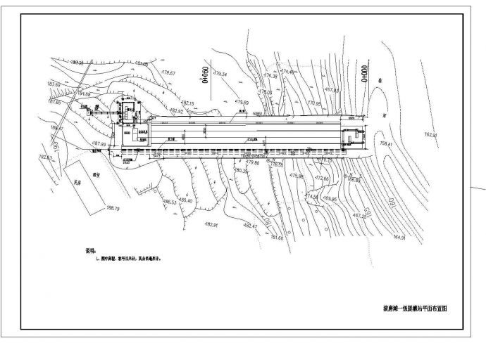 滚磨滩一级泵车抽水站技施阶段结构布置图_图1