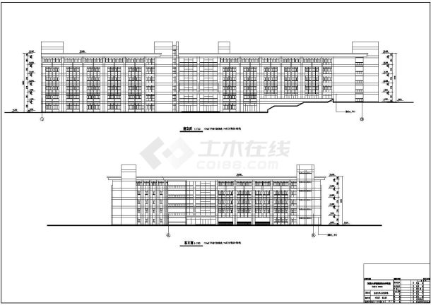 济南大学6层框架结构教学楼建筑施工图纸-图二