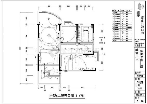 富豪山庄复式楼装修施平立面CAD参考图-图二