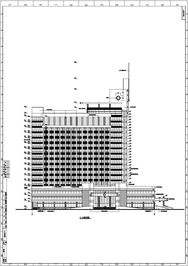 山东某地十六层框架结构医院建筑设计施工图纸-图二