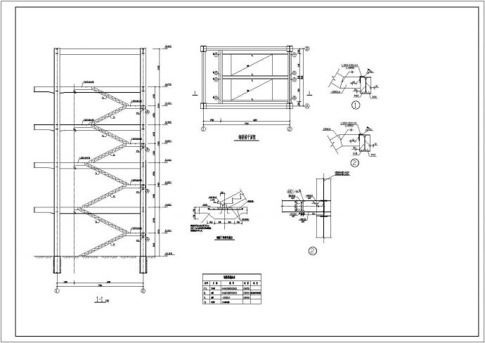 局部五层钢框架厂房结构施工图_图1