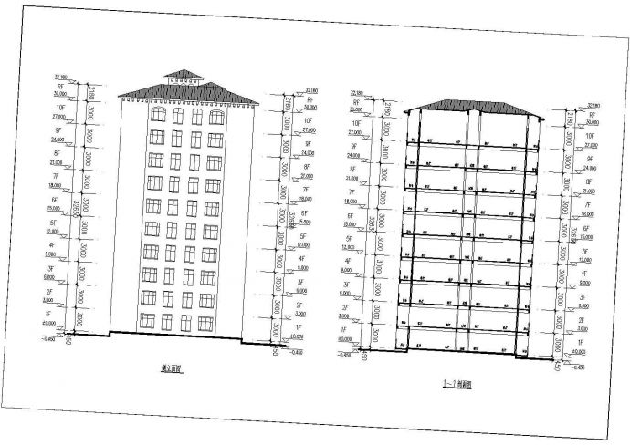 某地现代风格十层教师公寓建筑cad图（2套）_图1