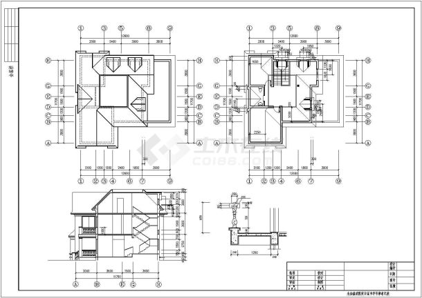 某地欧陆风格二层独栋别墅建筑扩初图（建筑面积：254㎡建筑高度：9.3m）-图二