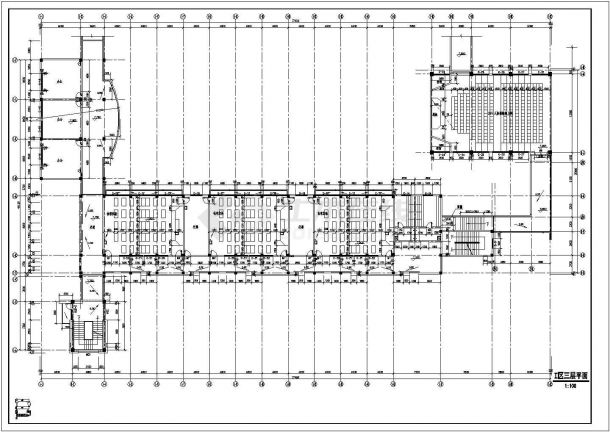 某县框架结构实验中学五层教学楼建筑施工图-图一